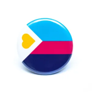 Polyamory pride flag button