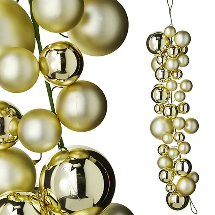 Raz Imports 2022 Ball Garlands 4' Matte And Shiny Gold Ball Garland