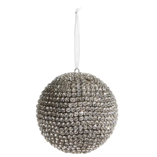 Raz Imports 2023 Bon Noel 4.5" Pave Crystal Ball Ornament