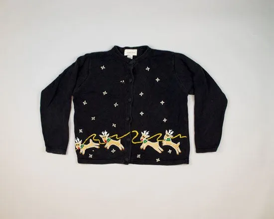 Reindeer Running-Small Christmas Sweater