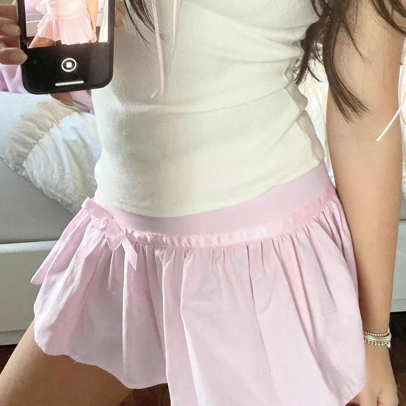 Rhea Low Waist Pleated Mini Skirt