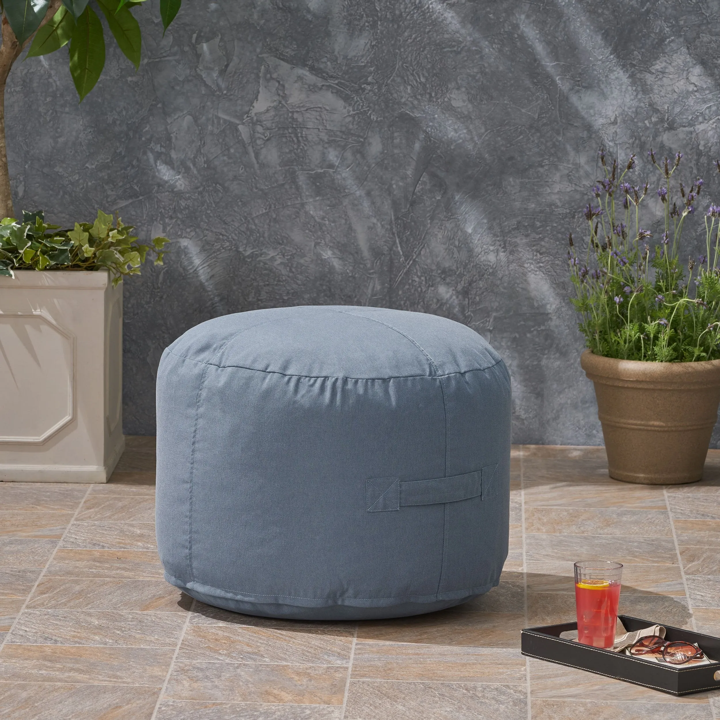 Riley Cay Outdoor Water Resistant 2 Ottoman Pouf