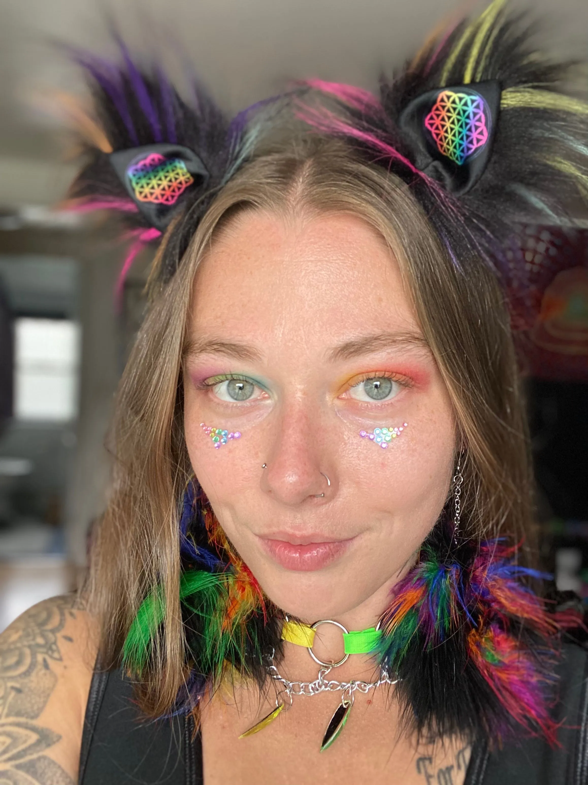 Sacred Rainbowz Ears 🖤🌈 by @kellyy.annee