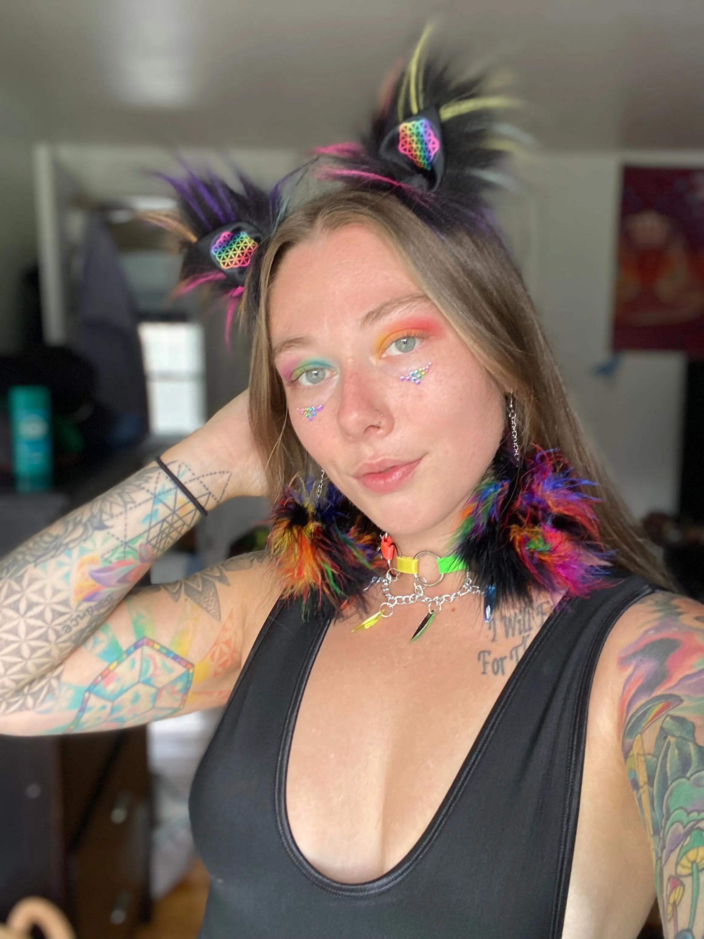 Sacred Rainbowz Ears 🖤🌈 by @kellyy.annee