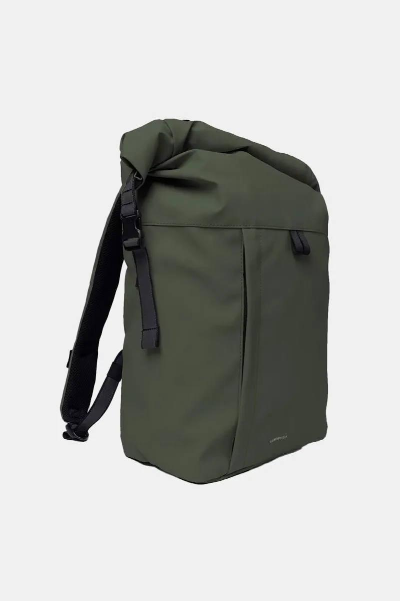 Sandqvist Konrad Water-Resistant Rolltop Backpack (Dawn Green)