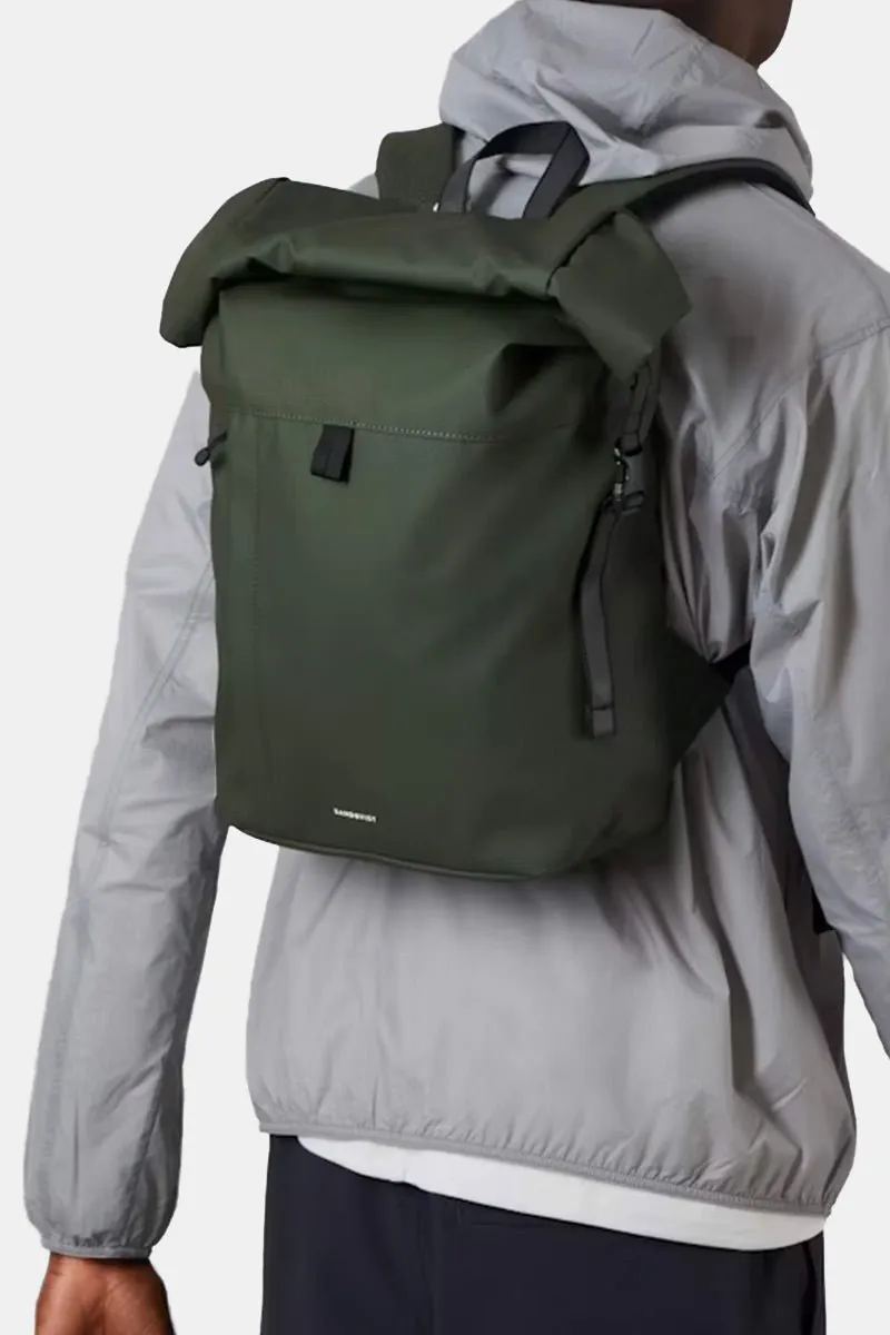 Sandqvist Konrad Water-Resistant Rolltop Backpack (Dawn Green)