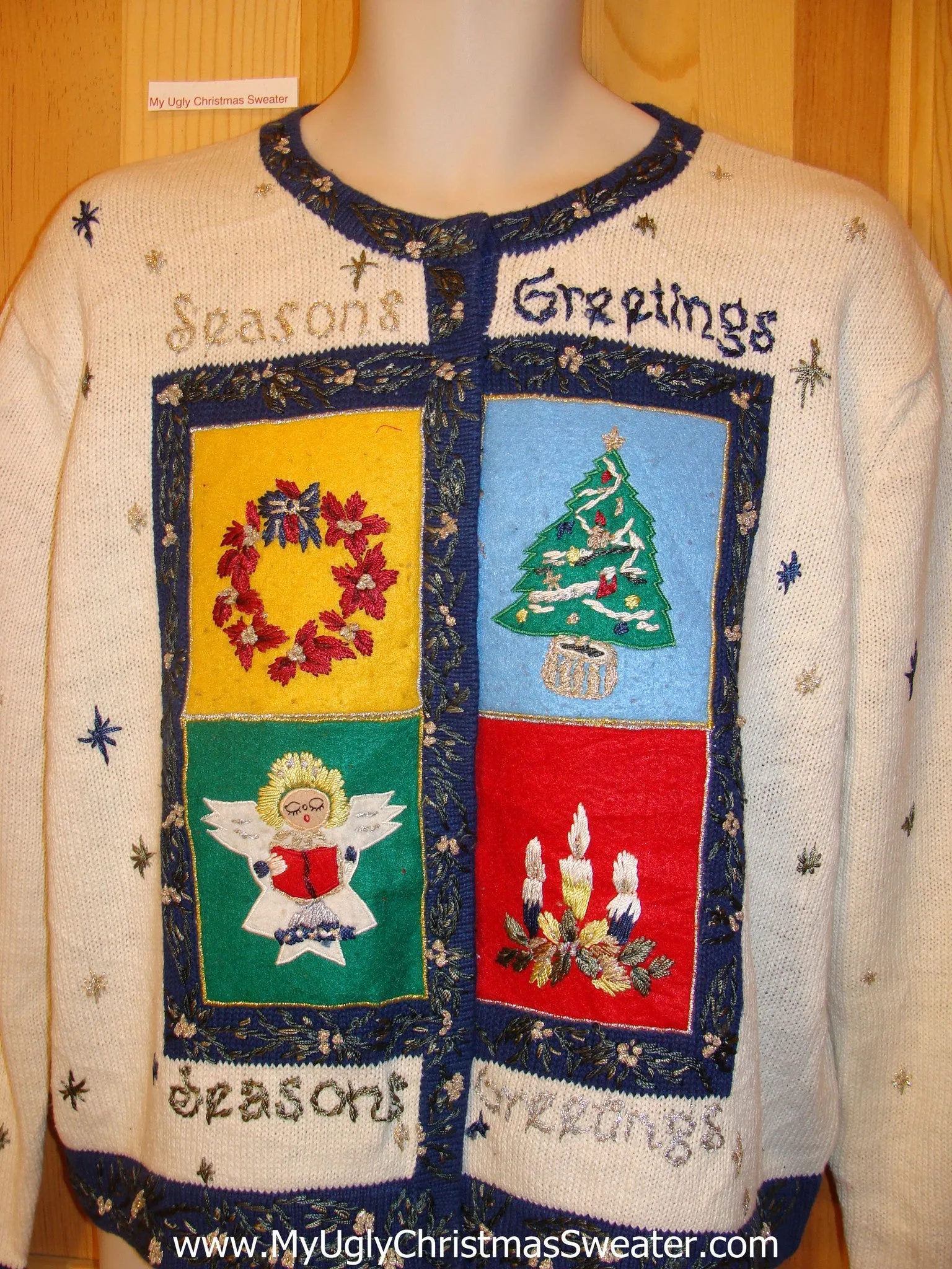 Seasons Greetings Colorful Funny Ugly Sweater