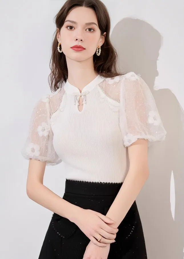 SHEER LACE SLEEVE TOPS