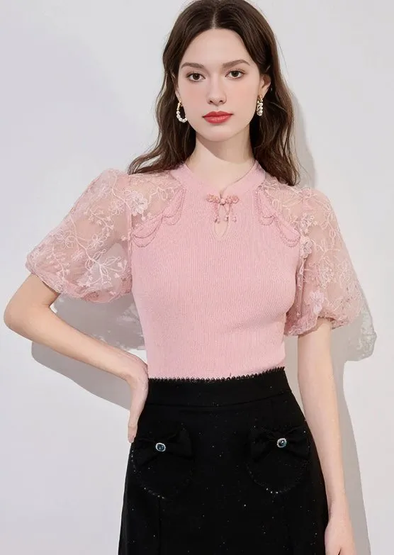 SHEER LACE SLEEVE TOPS