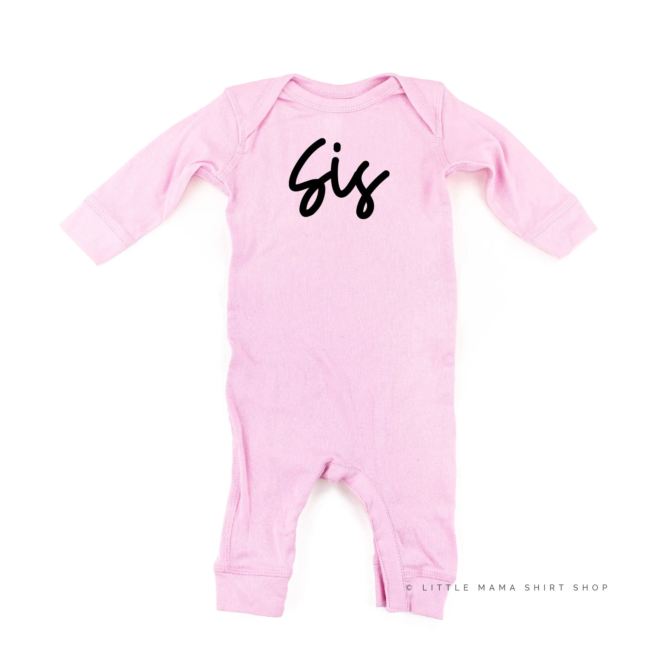 Sis - Cursive - One Piece Baby Sleeper