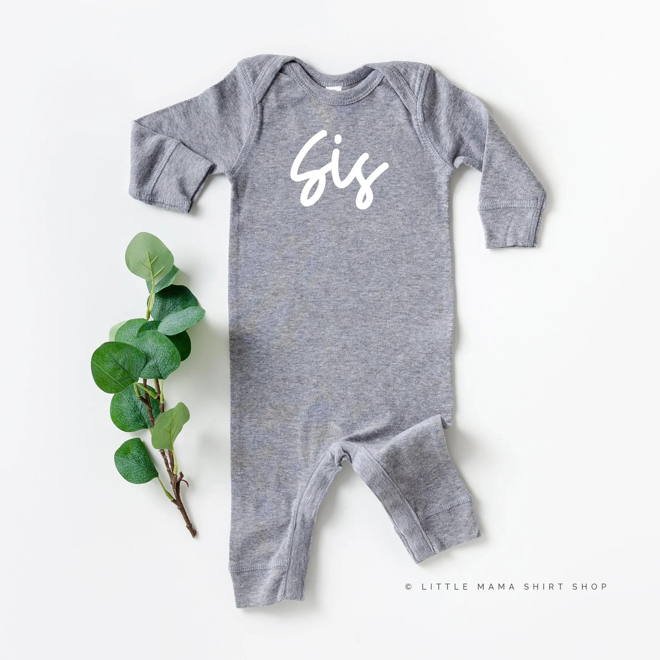 Sis - Cursive - One Piece Baby Sleeper