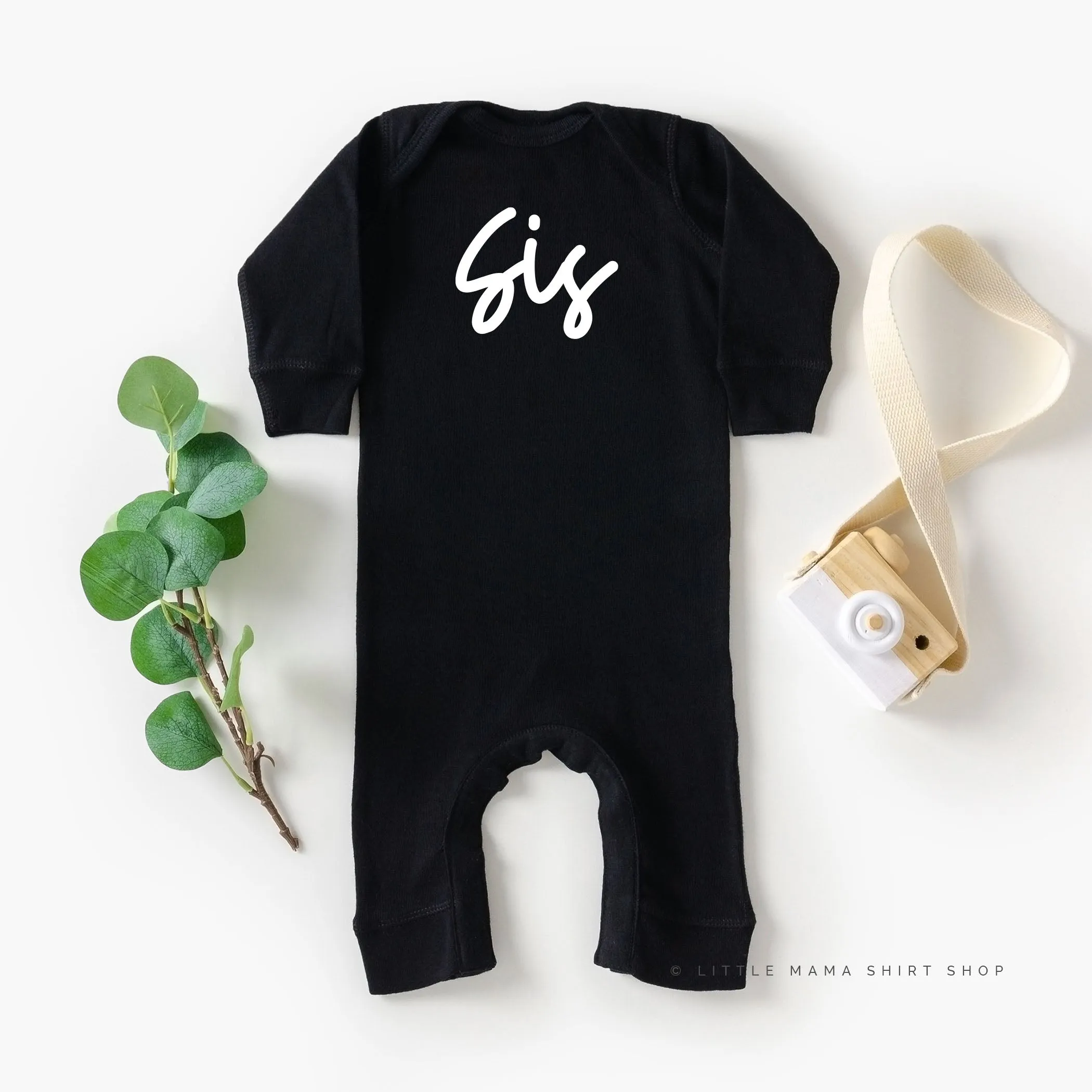 Sis - Cursive - One Piece Baby Sleeper