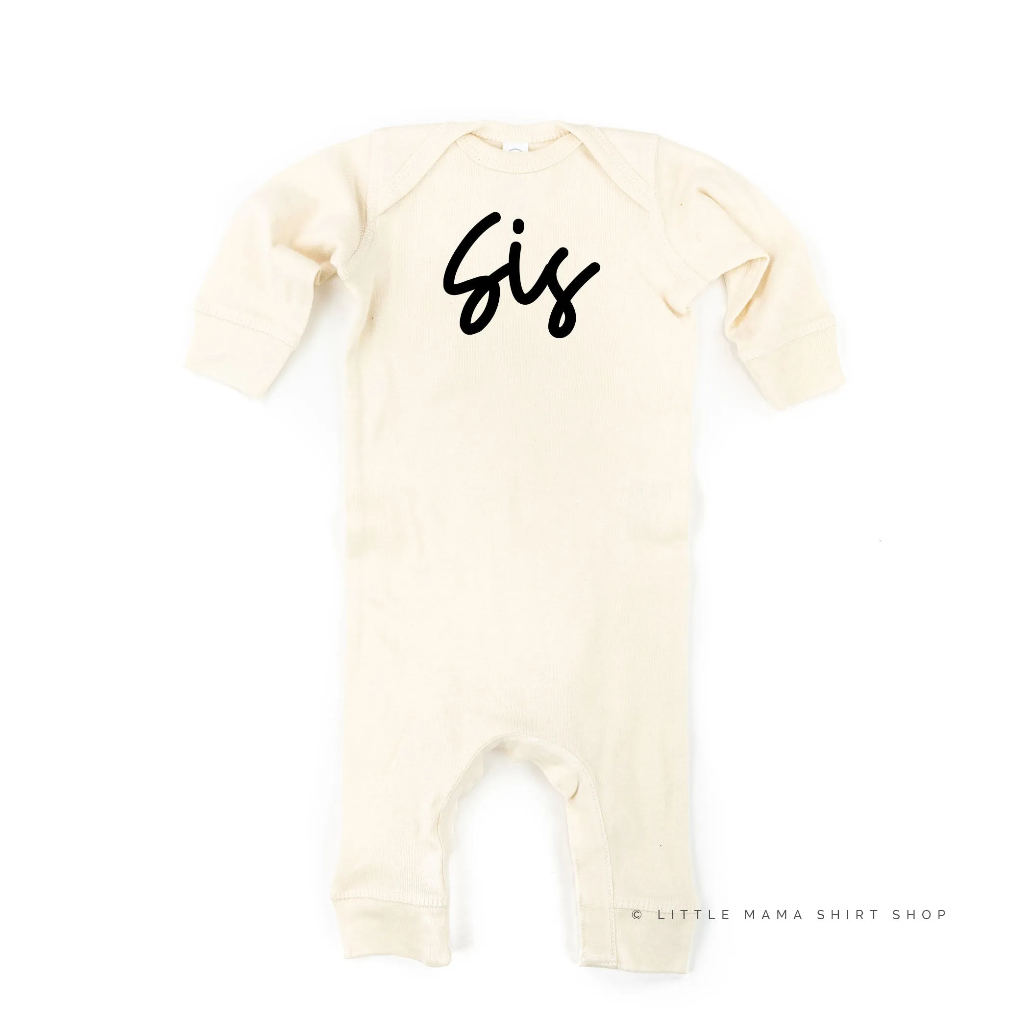 Sis - Cursive - One Piece Baby Sleeper