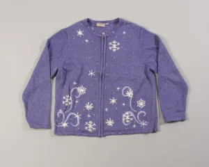 Snowflakes at Night-Large Christmas Sweater