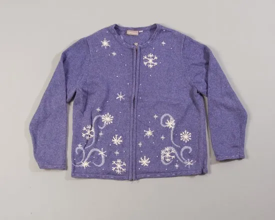 Snowflakes at Night-Large Christmas Sweater