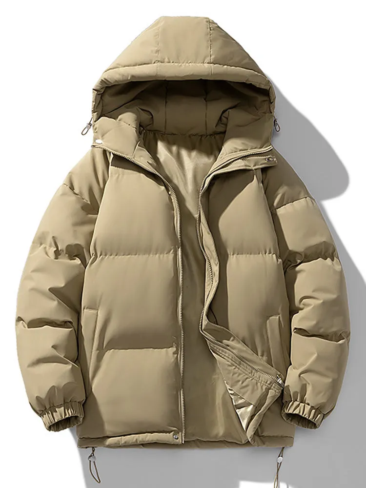 Solid Color Warm Quilted Coats