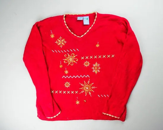 Stars And Snowflakes-Medium Christmas Sweater