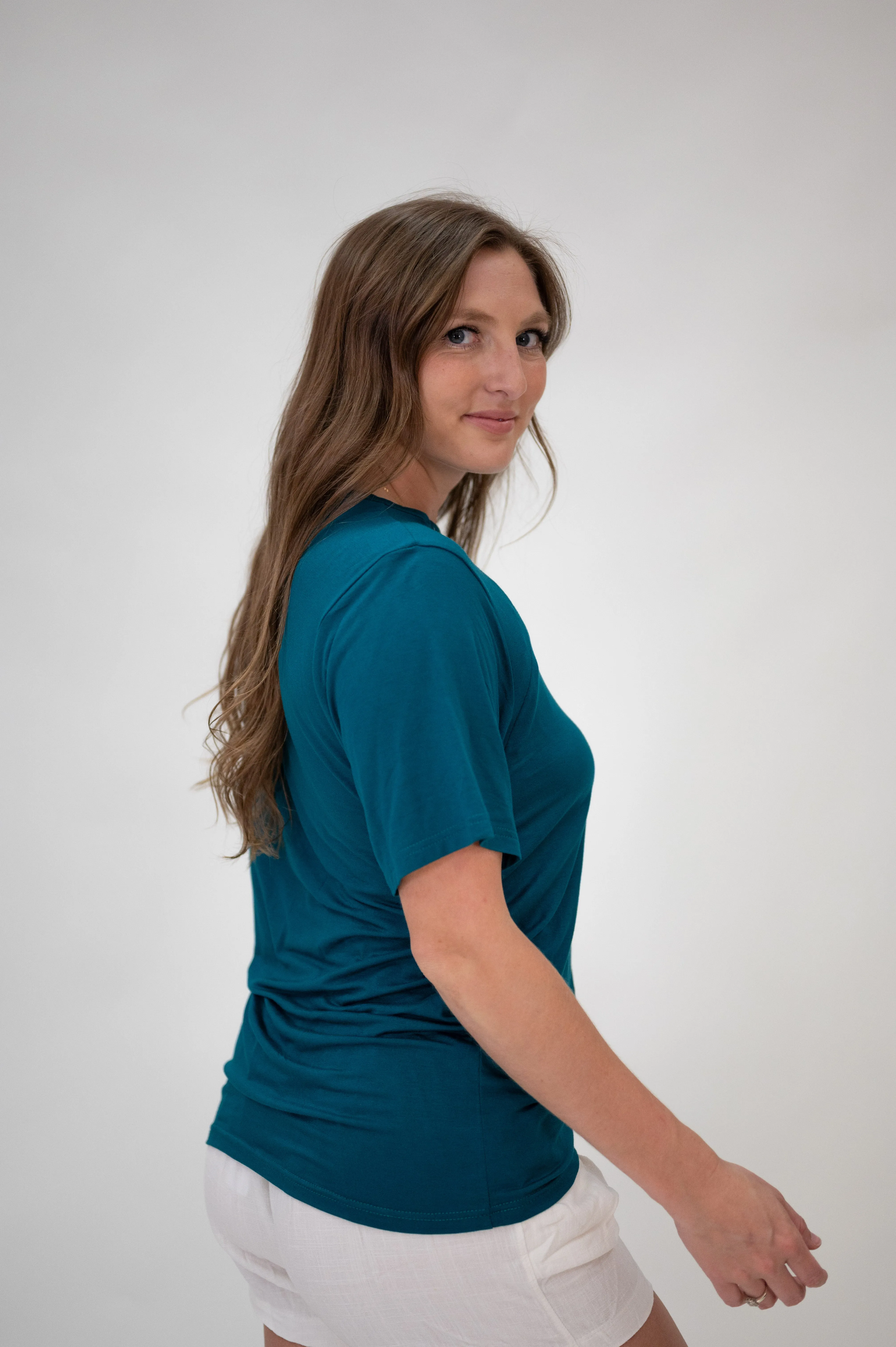 The Cameron Unisex Nursing and Skin to Skin Shirt in Deep Teal