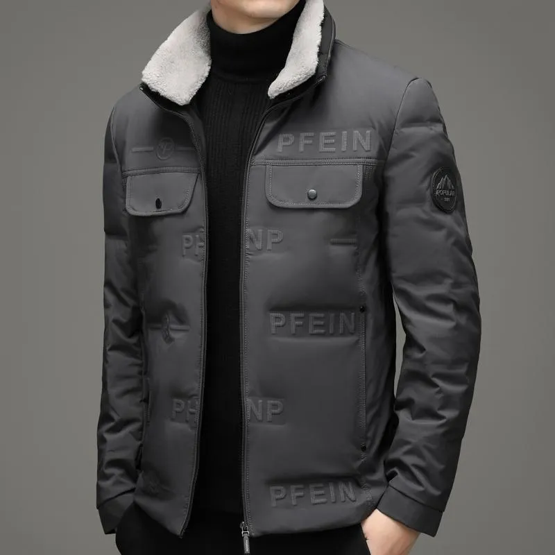 Thickened Lapel Collar Warmth White Duck Down Chic Down Jacket