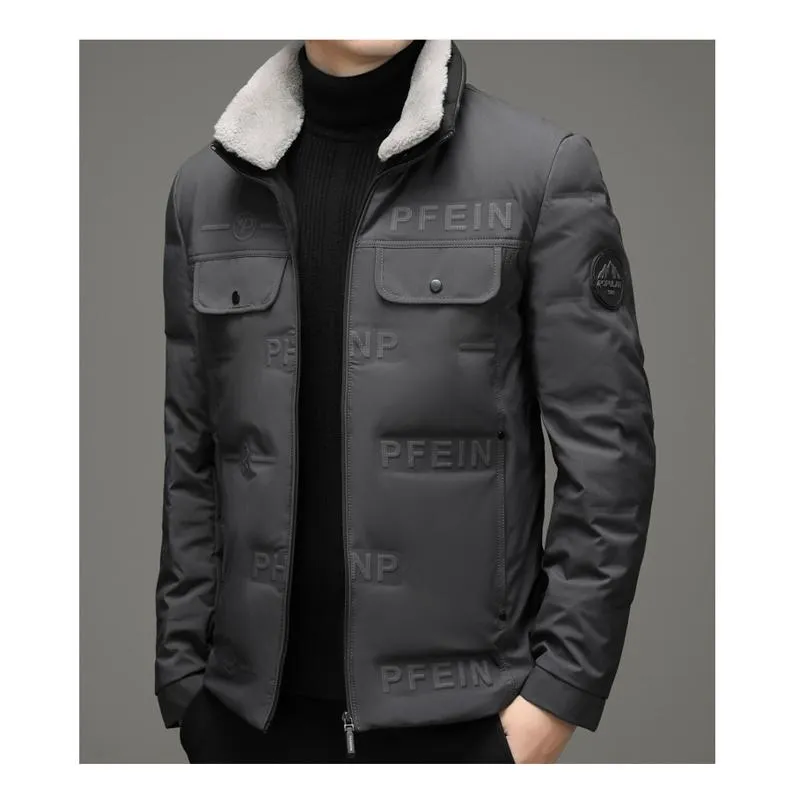 Thickened Lapel Collar Warmth White Duck Down Chic Down Jacket