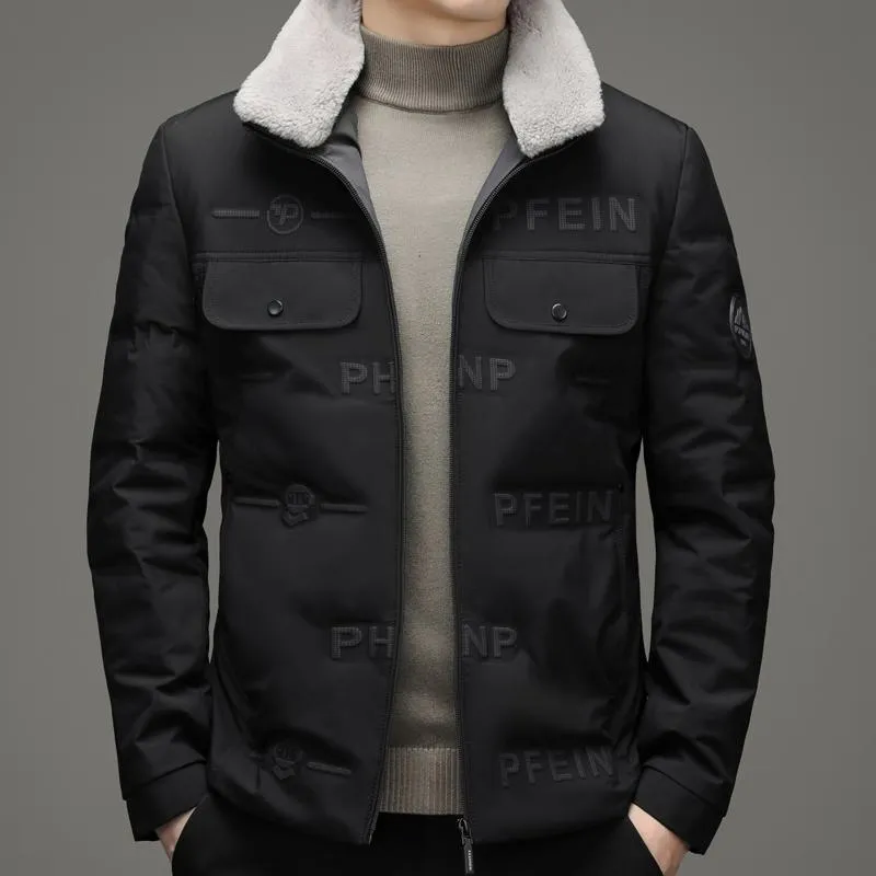 Thickened Lapel Collar Warmth White Duck Down Chic Down Jacket