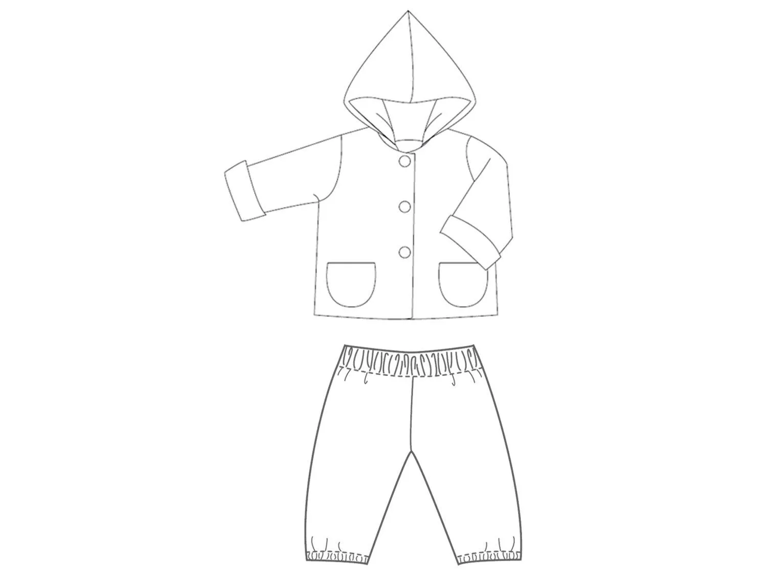 TORINO   TORETTO Baby jacket and pants sewing pattern ebook pdf pattern