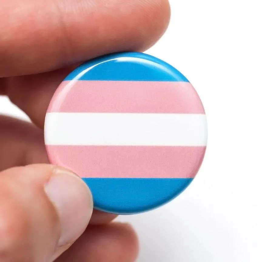 Transgender pride flag button