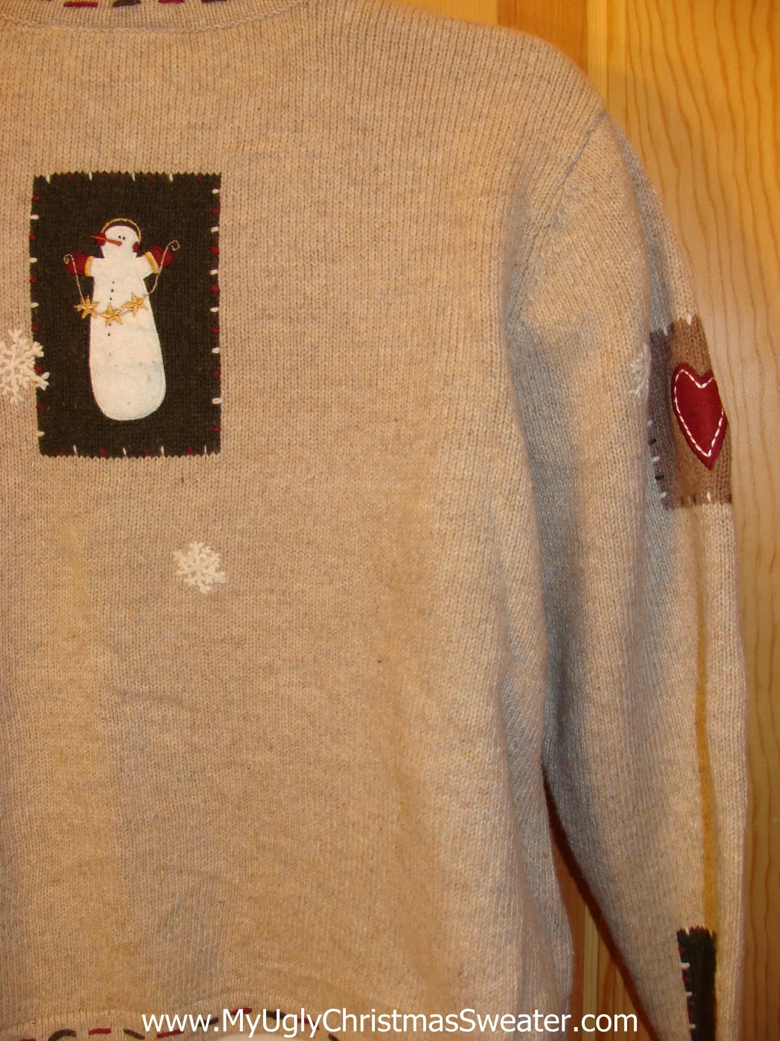 Two Sided Hearts and Snowman Funny Ugly Sweater