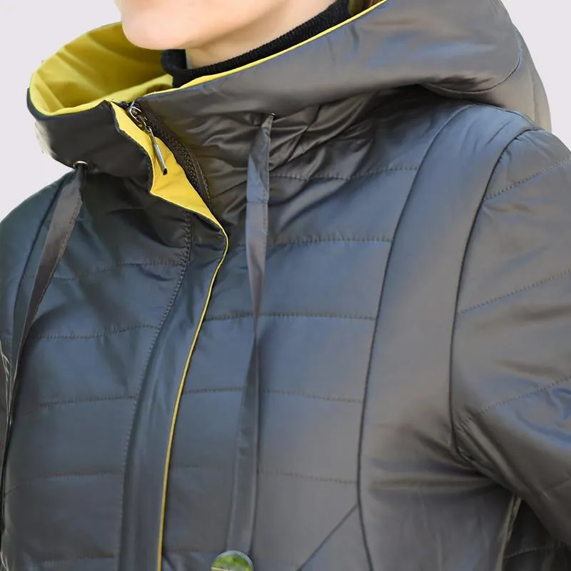 Women Warm Thin Cotton Long Outwear Hooded Parka Jacket