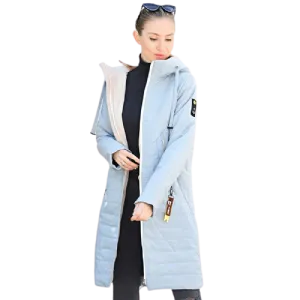 Women Warm Thin Cotton Long Outwear Hooded Parka Jacket