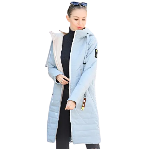 Women Warm Thin Cotton Long Outwear Hooded Parka Jacket