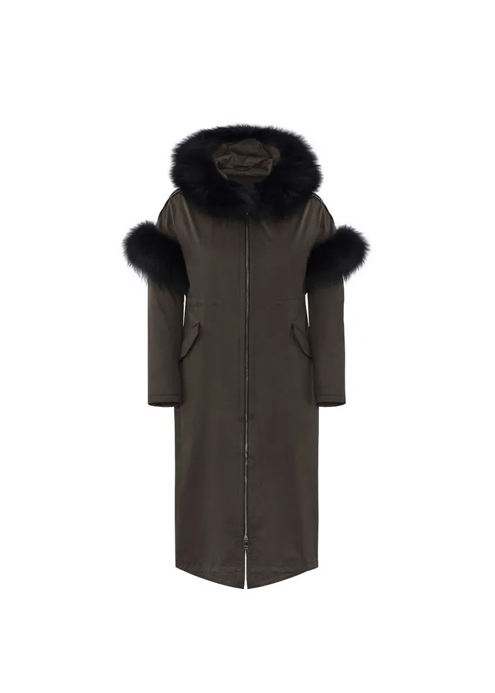 Women's Winter Long Hoodie Fur Coat