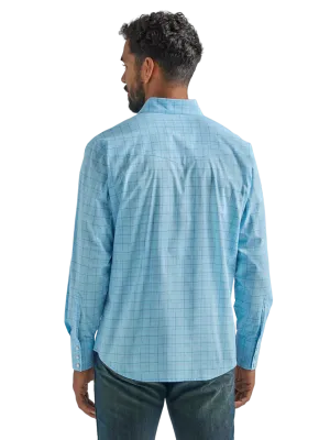 Wrangler Men's Western Snap Baby Blue Shirt - Big