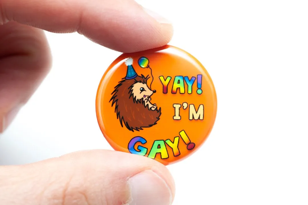 Yay! I'm Gay! buttons, 4 variations